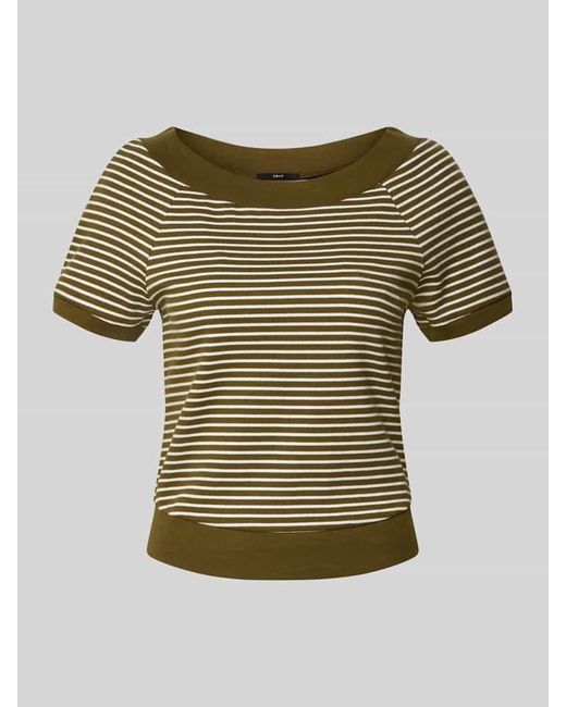 Zero Green T-Shirt in Ripp-Optik mit Rundhalsausschnitt