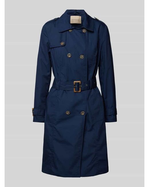 Soya Concept Blue Trenchcoat Mit Leistentaschen