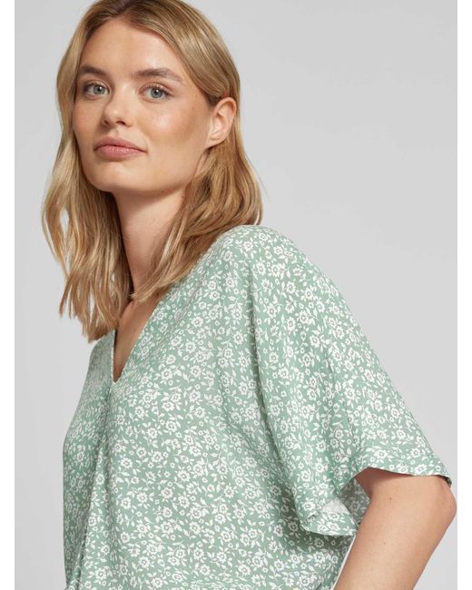 Vero Moda Green Blusenshirt aus Viskose mit V-Ausschnitt Modell 'EASY'