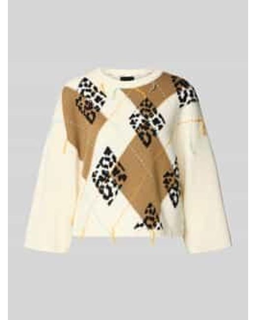 Marc Cain Gebreide Pullover Met Ribboorden in het Natural
