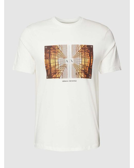 Armani Exchange T-shirt Met Label- En Motiefprint in het White voor heren