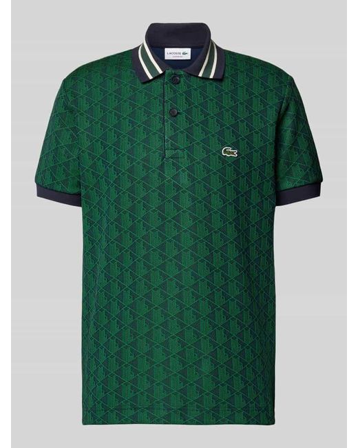 Lacoste Classic Fit Poloshirt mit Allover-Muster in Green für Herren
