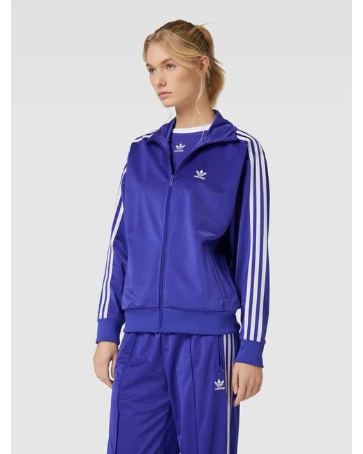 Adidas Originals Blue Sweatjacke mit Stehkragen Modell 'FIREBIRD'