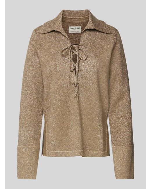Zadig & Voltaire Gebreide Pullover Met Platte Kraag in het Natural