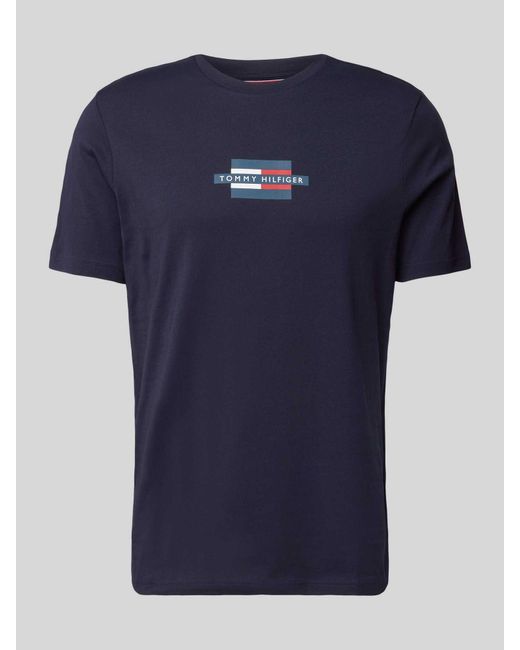 Tommy Hilfiger Regular Fit T-Shirt Van Puur Katoen in het Blue voor heren