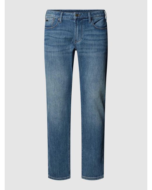 Emporio Armani Straight Leg Jeans in het Blue voor heren