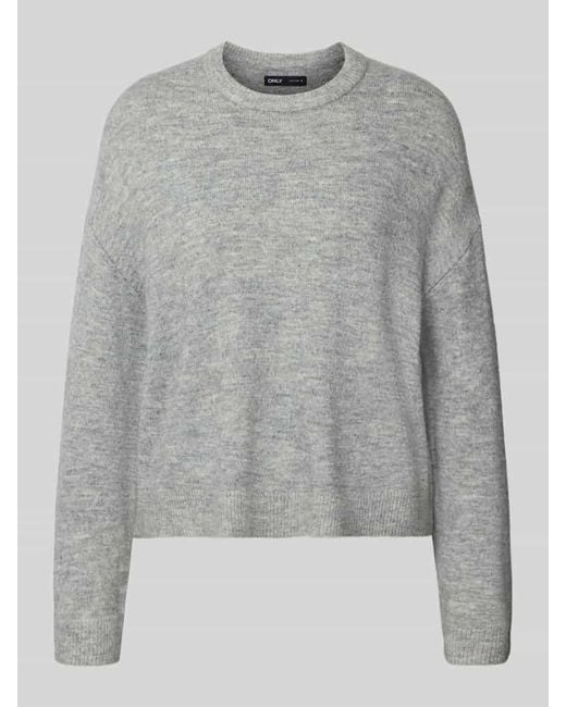 ONLY Gray Regular Fit Strickpullover mit Rundhalsausschnitt Modell 'SIMONI'