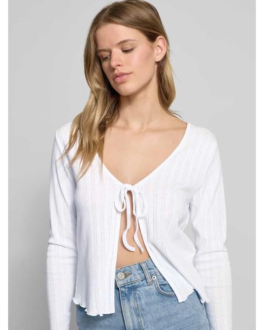 ONLY White Regular Fit Cardigan aus reiner Baumwolle Modell 'CARLOTTA'