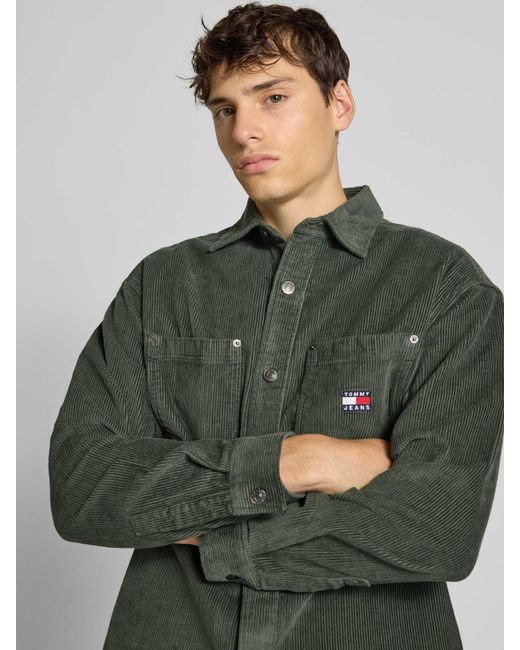 Tommy Hilfiger Relaxed Fit Ribcordoverhemd Van Puur Katoen in het Green voor heren