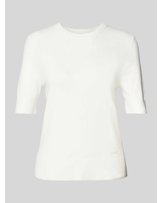 S.oliver Slim Fit Gebreide Trui Van Viscosemix in het White