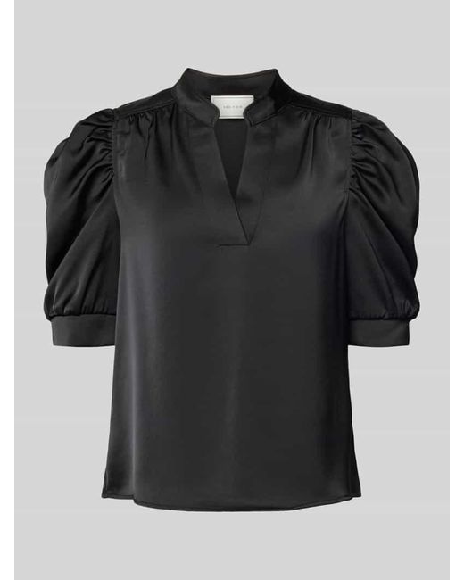 Neo Noir Black Regular Fit Blusenshirt mit Puffärmeln Modell 'Roella'