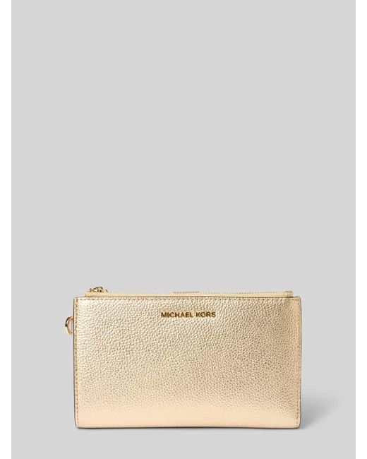 MICHAEL Michael Kors Natural Portemonnaie aus Leder mit Label-Detail Modell 'JET SET'