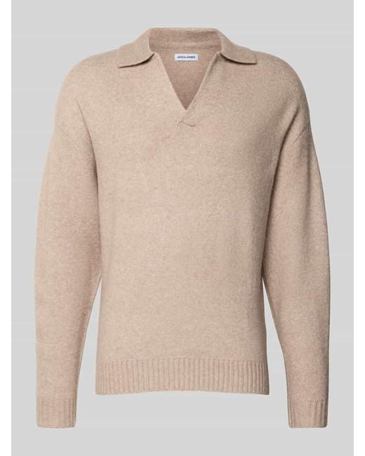 Jack & Jones Strickpullover mit V-Ausschnitt Modell 'SOHO' in Natural für Herren