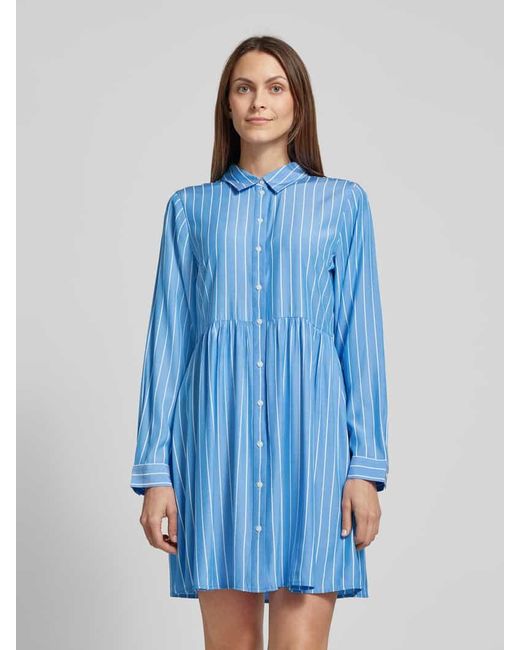 Tom Tailor Blue Ausgestelltes Blusenkleid Mit Viskose-Anteil