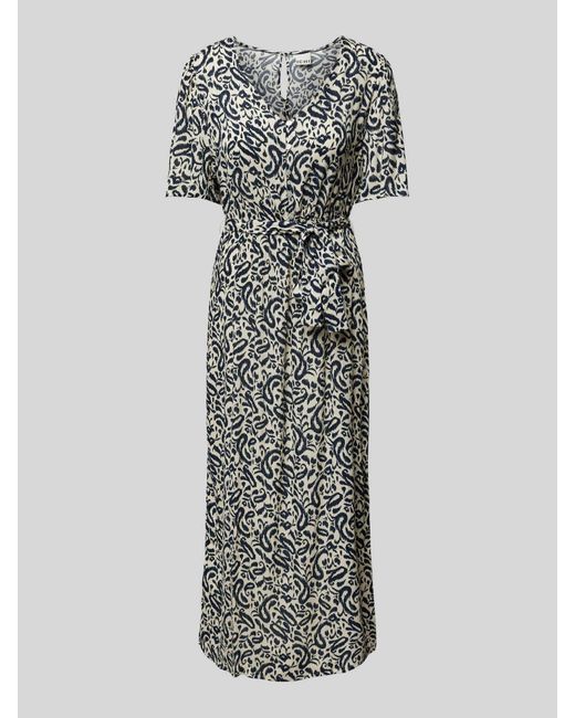 Ichi Maxi-jurk Met All-over Motief in het Gray