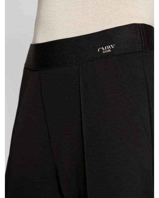 Cambio Black Straight Fit Stoffhose mit Ziernaht Modell 'Cameron'