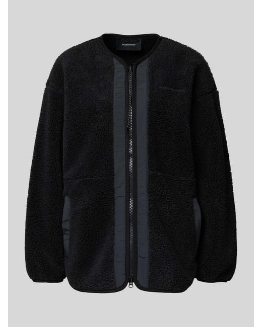 Peak Performance Oversized Jack Met Ritssluiting, Model 'Pile' in het Black
