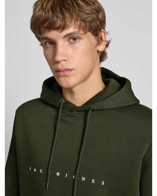 Jack & Jones Hoodie mit Label-Print in Green für Herren
