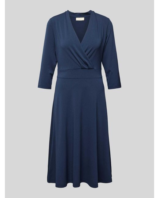 Freequent Midi-jurk Met V-hals in het Blue