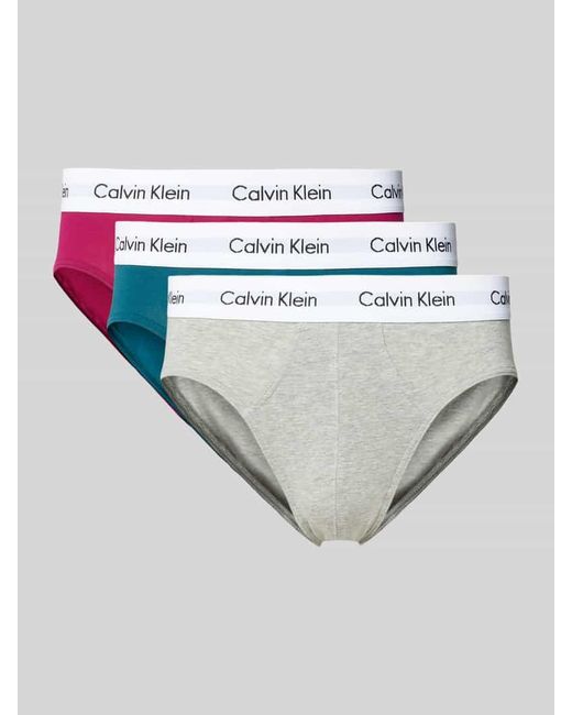 Calvin Klein Slip mit Label-Bund im 3er-Pack in Pink für Herren
