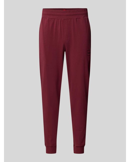 HUGO Comfort Fit Sweatpants Van Katoenmix, Model 'Laze' in het Red voor heren