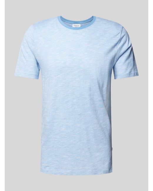 Lindbergh T-shirt Met Structuurmotief in het Blue voor heren