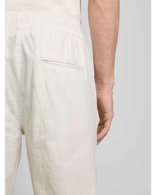Matíníque Regular Fit Leinenhose mit elastischem Bund Modell 'barton' in White für Herren
