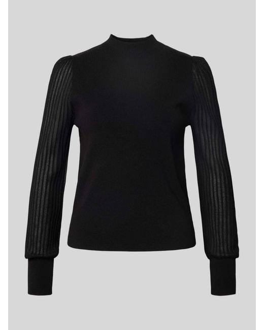 Zero Gebreide Pullover Van Viscosemix Met Ballonmouwen in het Black