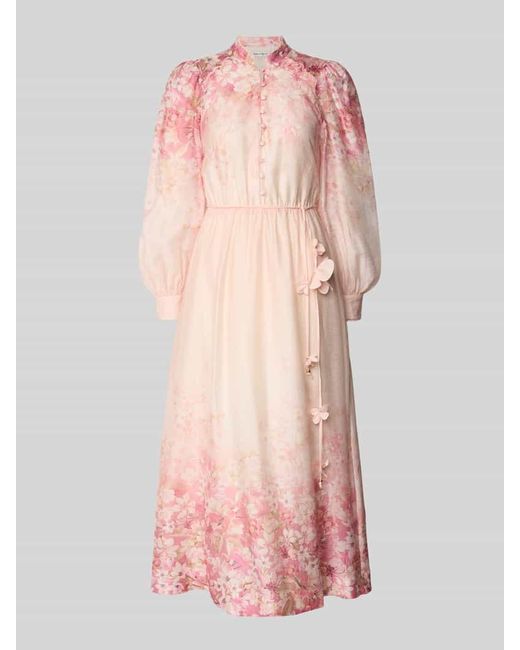 Forever New Pink Tailliertes Freizeitkleid aus Lyocell-Leinen-Mix Modell 'Ashlyn'