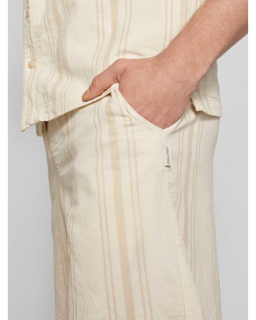 Blend Korte Regular Fit Broek Met Tunnelkoord, Model 'Miles' in het Natural voor heren