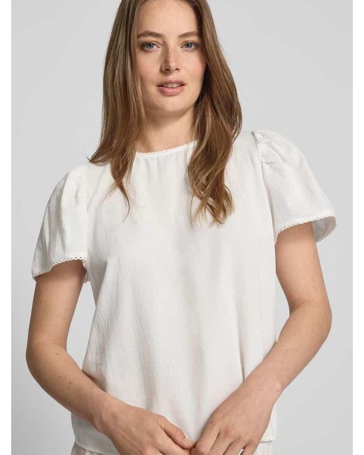 Vero Moda White Regular Fit Blusenshirt aus reiner Baumwolle Modell 'PRETTY'