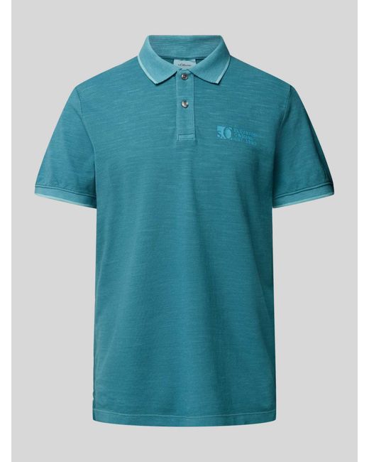 S.oliver Regular Fit Poloshirt Met Labelprint in het Blue voor heren