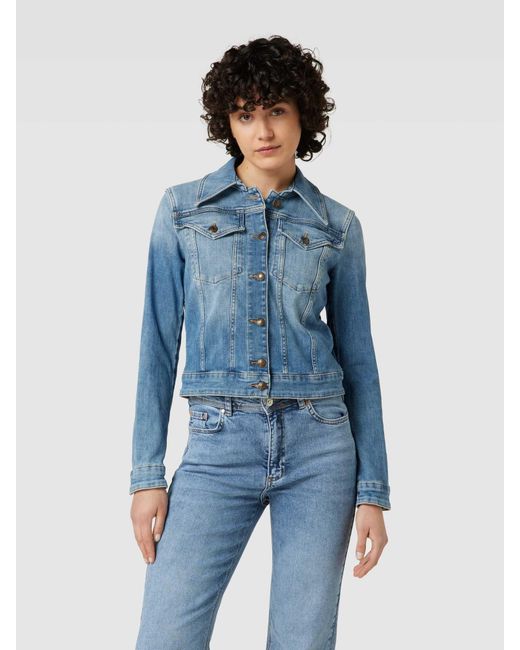 Drykorn Blue Jeansjacke mit Umlegekragen Modell 'SOMERTON'