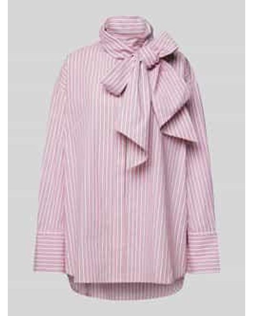 Essentiel Antwerp Regular Fit Strikblouse Met Opstaande Kraag in het Pink