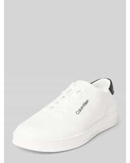 Calvin Klein Sneakers Met Labeldetails En Vetersluiting in het White voor heren