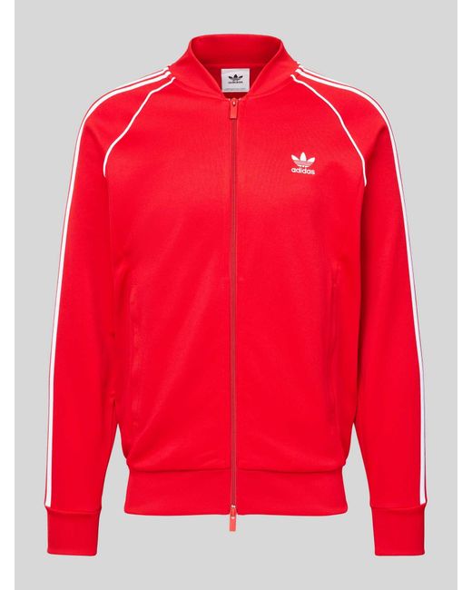 Adidas Originals Sweatjack Met Labelstitching in het Red voor heren