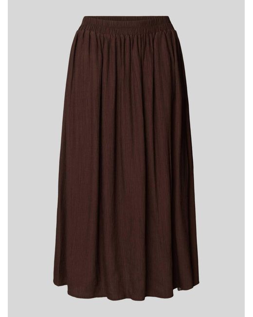 Opus Zwierige Rok Van Viscosemix Met Elastische Band Model 'Romie' in het Brown