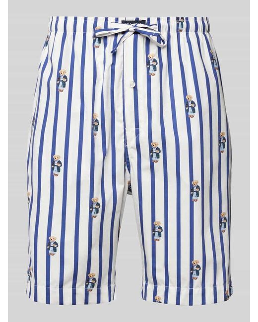 Polo Ralph Lauren Regular Fit Pyjama-Shorts mit Label-Patch in Blue für Herren