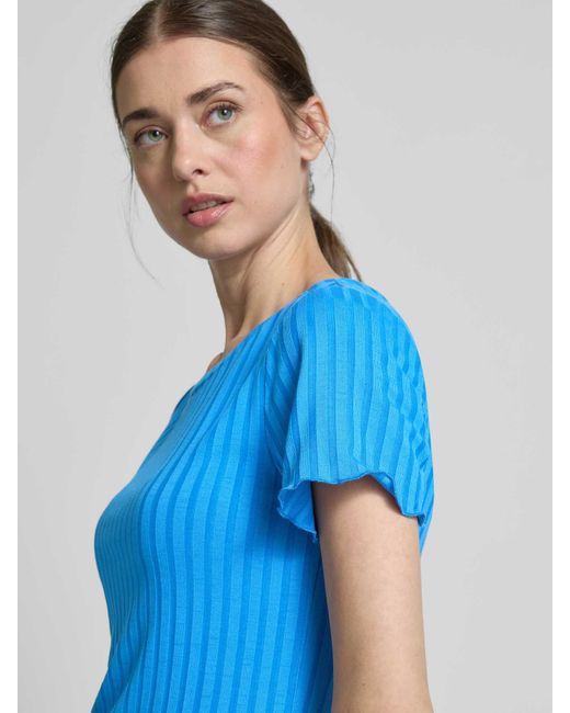 Rich & Royal T-shirt Met Structuurmotief in het Blue