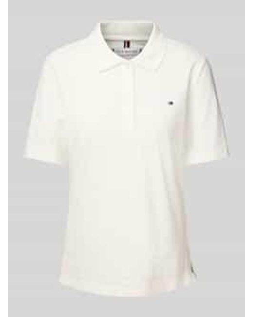 Tommy Hilfiger Regular Fit Poloshirt Met Logostitching in het Natural