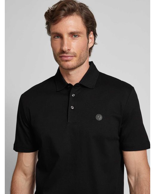 Boss Slim Fit Poloshirt Met Labelpatch in het Black voor heren