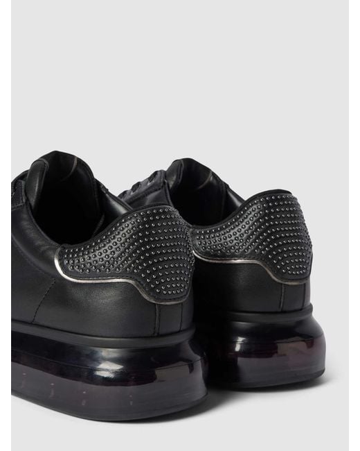 Karl Lagerfeld Leren Sneakers Met Logo-applicatie in het Black voor heren