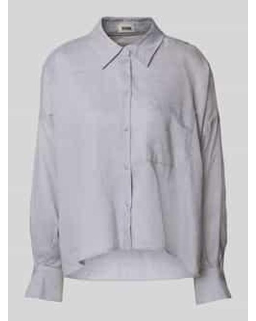 Drykorn Relaxed Fit Linnen Blouse Met Borstzak in het Gray