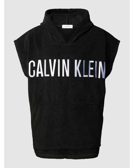 Calvin Klein Hoodie mit Label-Stitching Modell 'TOWEL' in Black für Herren