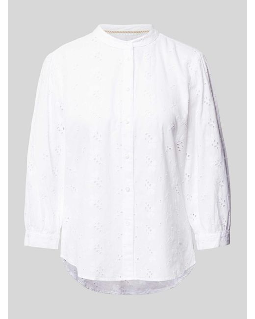 Brax White Bluse mit Lochstickerei Modell 'Velia'