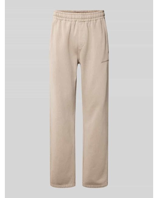 PEGADOR Sweathose mit elastischem Bund in Natural für Herren