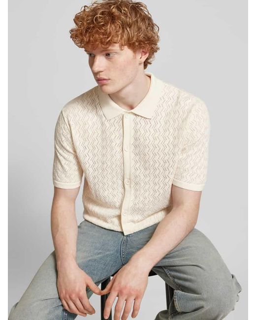 Jack & Jones Regular Fit Freizeithemd mit Polokragen Modell 'TYLER' in Natural für Herren