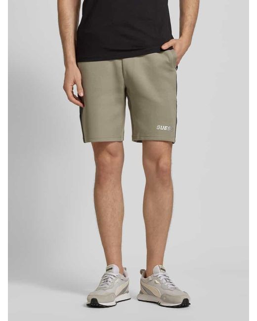 Guess Relaxed Fit Sweatshorts mit Label-Print Modell 'MICKEY' in Natural für Herren
