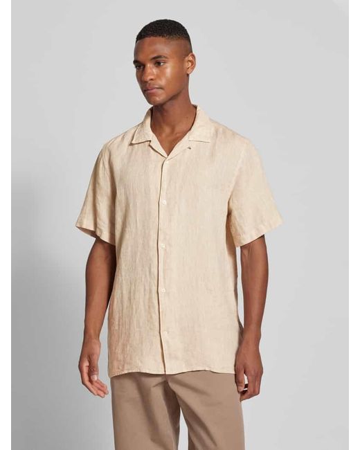 Knowledge Cotton Freizeithemd Mit Knopfleiste in Natural für Herren