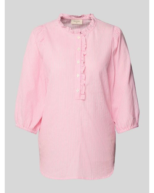 Freequent Regular Fit Blouse Met 3/4-Mouwen, Model 'Rolly' in het Pink